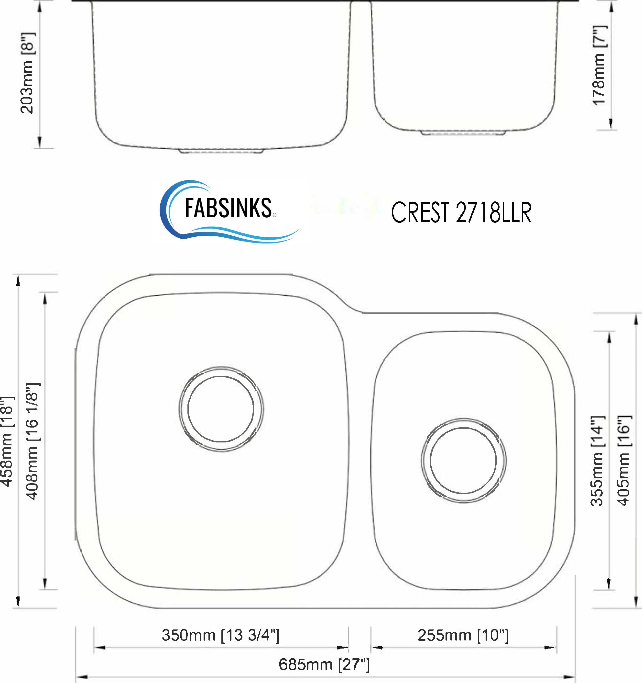 FABSINKS CREST 2718LLR