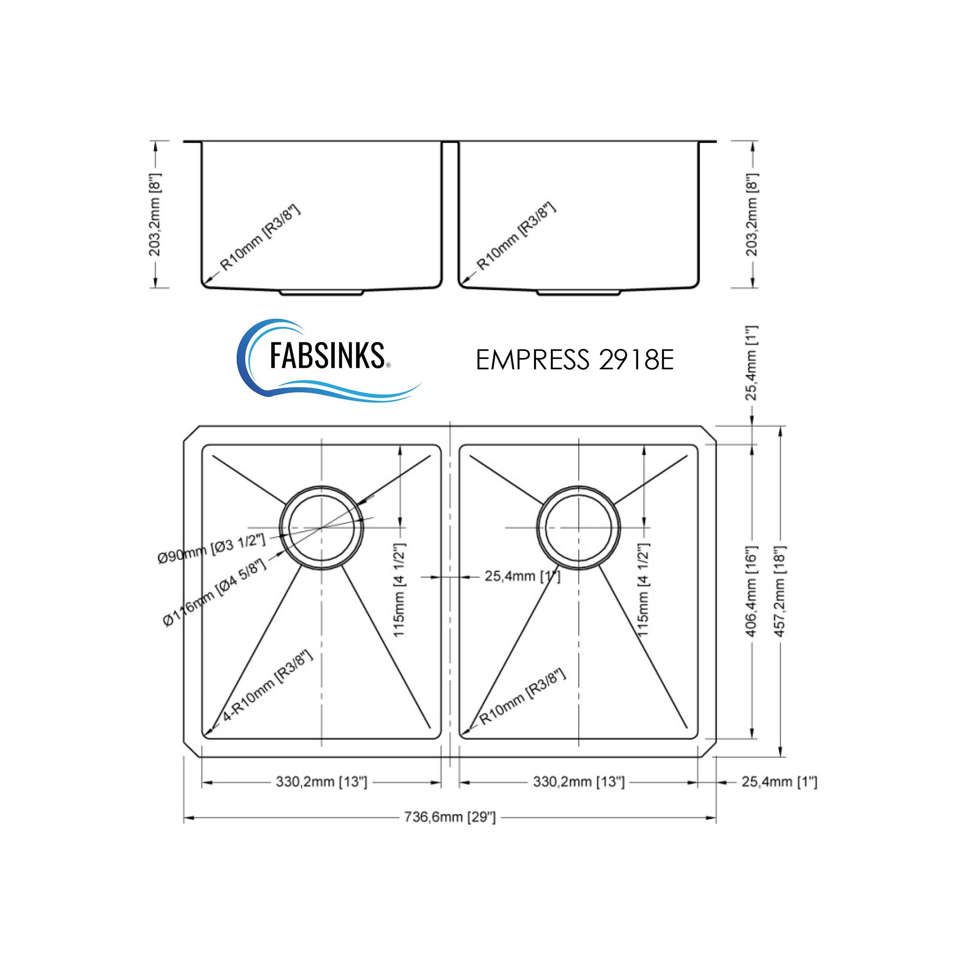 FABSINKS EMPRESS 2918E