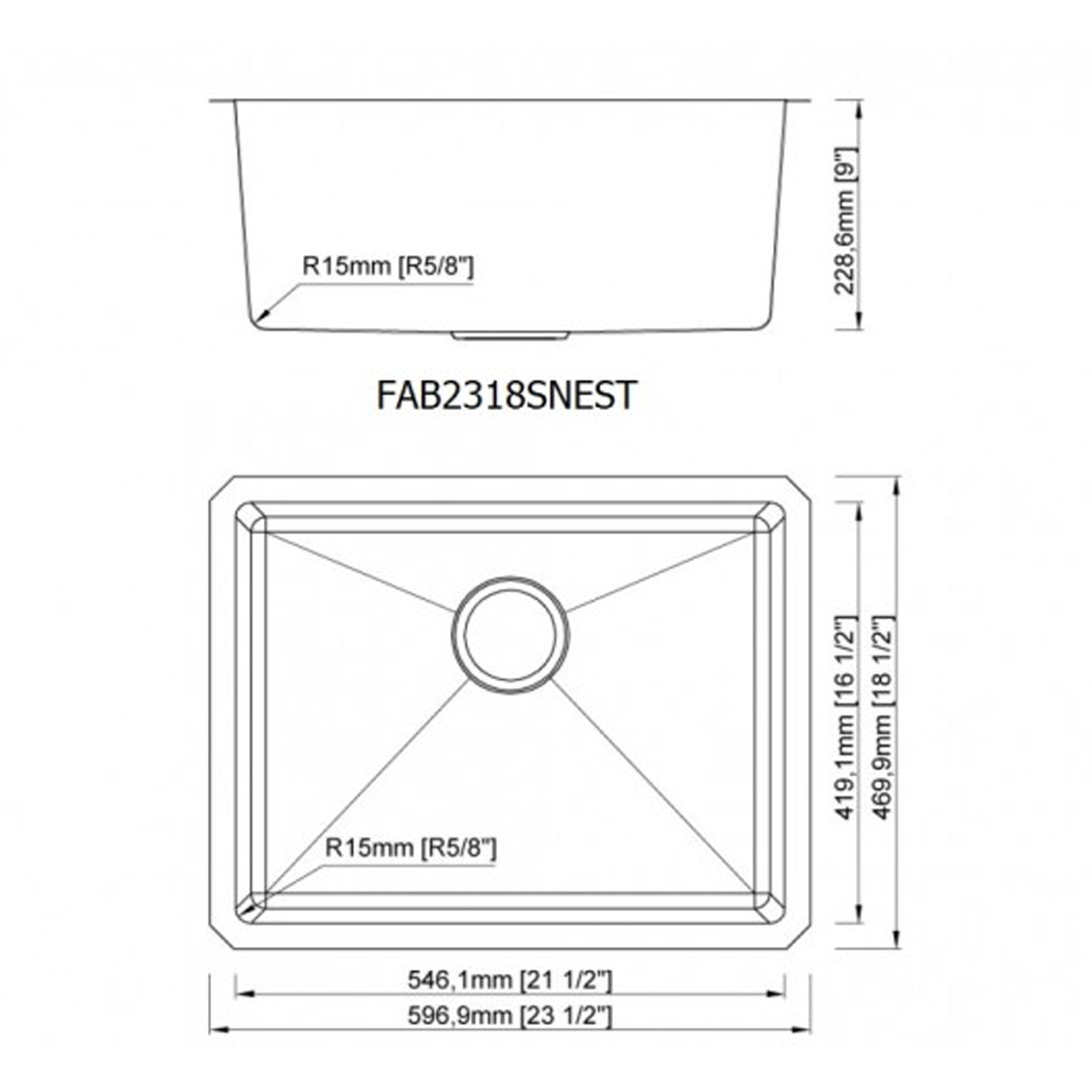 FABSINKS RAVEN 2318S
