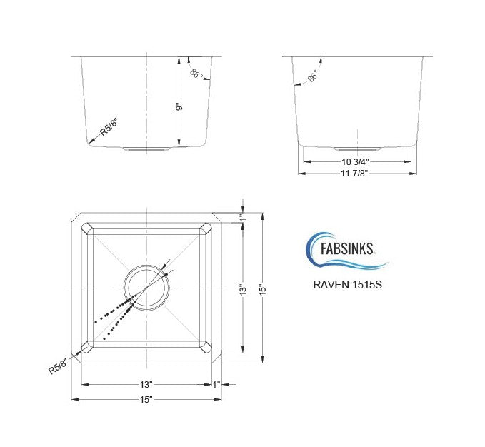 FABSINKS RAVEN 1515S