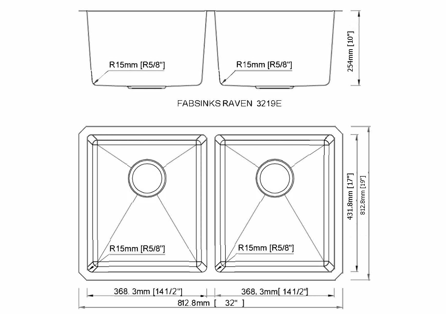 FABSINKS RAVEN 3219E