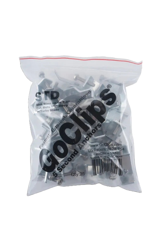 Go Clips Standard Sink Clips, Pack Of 25, 7/8" Max