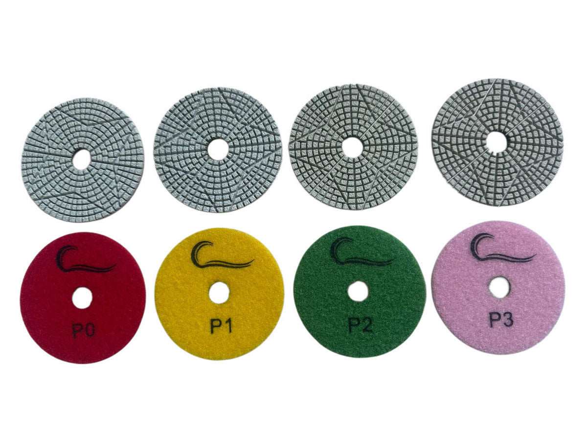 4″ 4-Step “FABTASTIC” Wet Polishing Pads