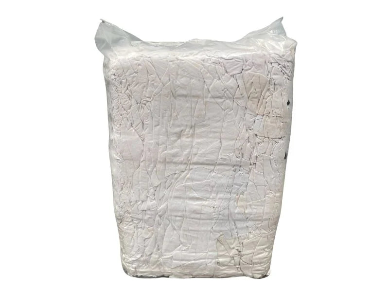 Premium White T-Shirt Wiping Rags, 10 Lb Bag