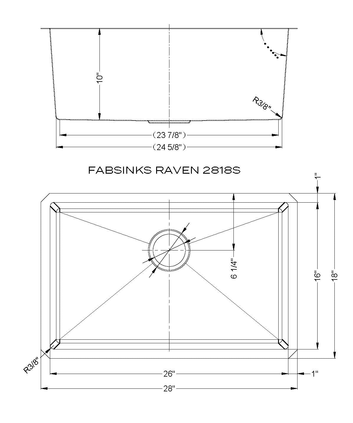FABSINKS RAVEN 2818S
